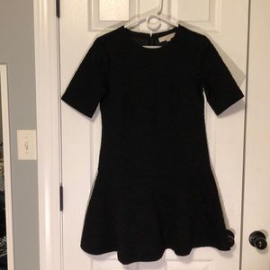 LOFT Black Quilted Flippy Dress